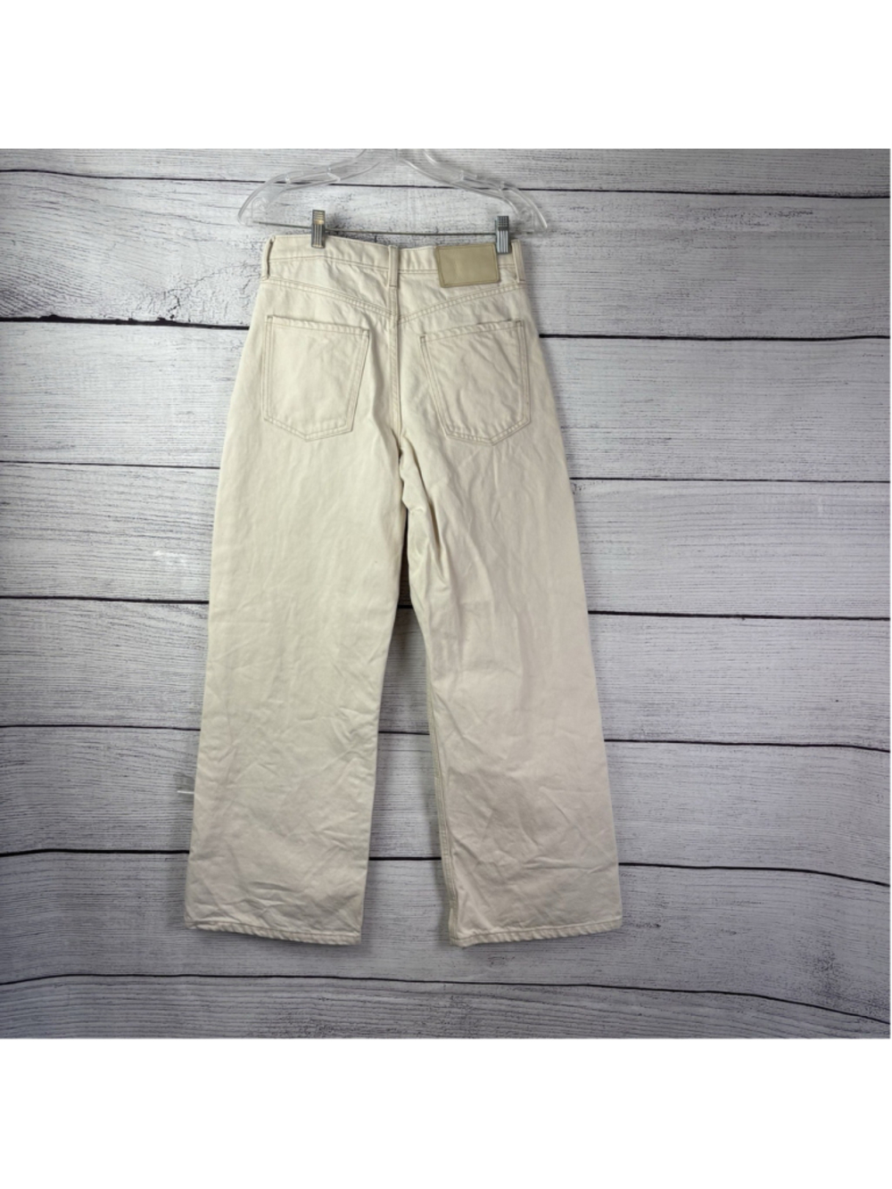 Banana Republic High Rise Rigid Wide Leg Jeans Off White Cream Denim Size 27P - Picture 4 of 10